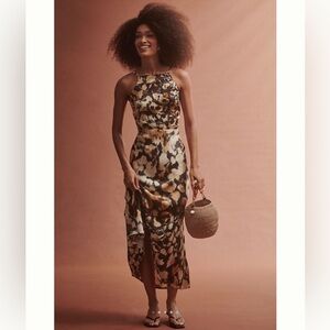 NWT Anthropologie Conditions Apply high neck midi slip dress, size XS.